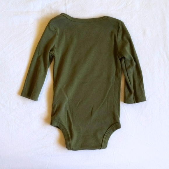 joe fresh green explorer long sleeve bodysuit diaper shirt 6 months baby - Picture 5 of 5
